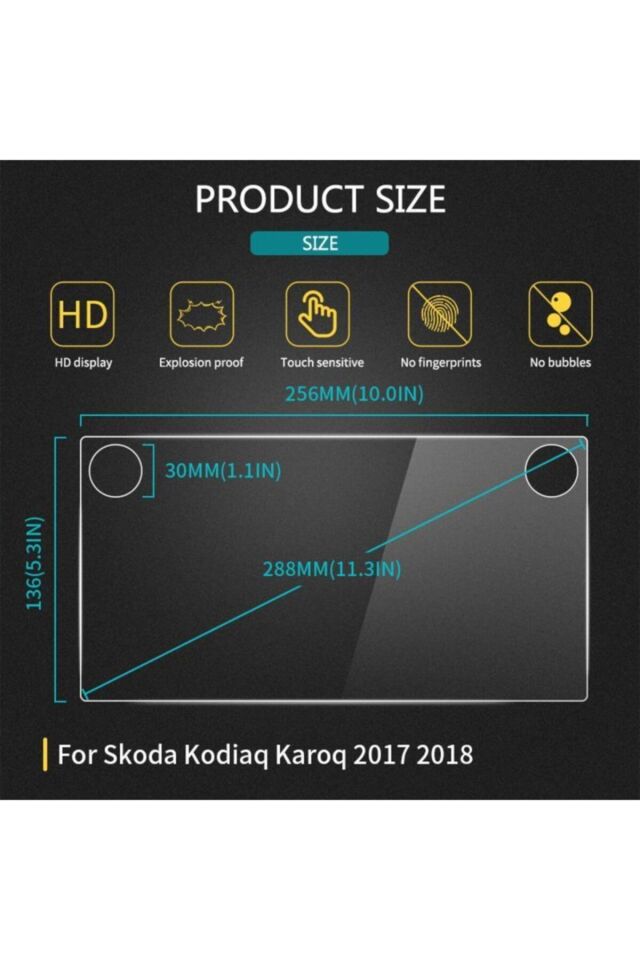 Skoda Kodiaq Karoq 8' Multimedya Ekran Koruyucu 9H Nano Tek Ebat