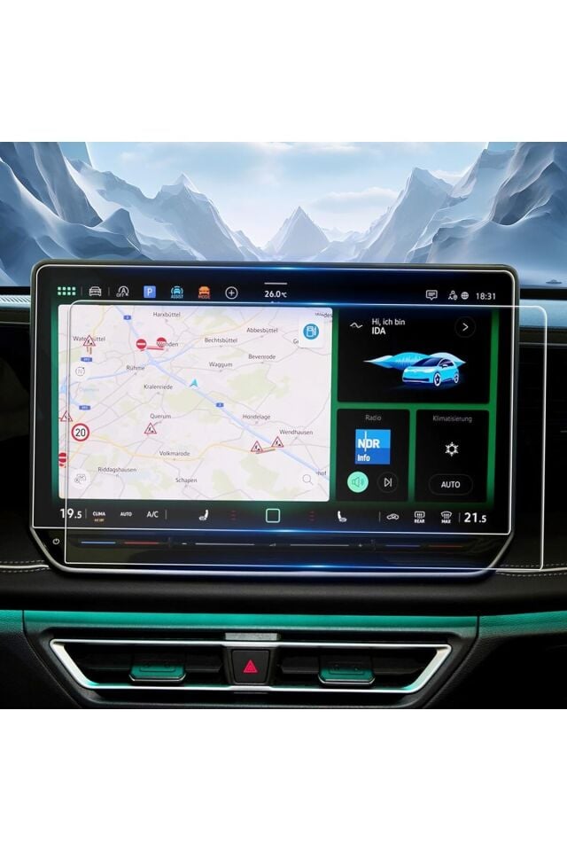Volkswagen Tiguan 10.25'' Digital Cockpit Pro ve 12.9'' Multimedya Ekran Koruyucu Nano Film