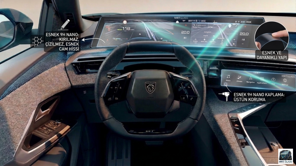 Peugeot 5008 Ekran Koruyucu 21 inç Multimedya ve Klima 9H Nano Film