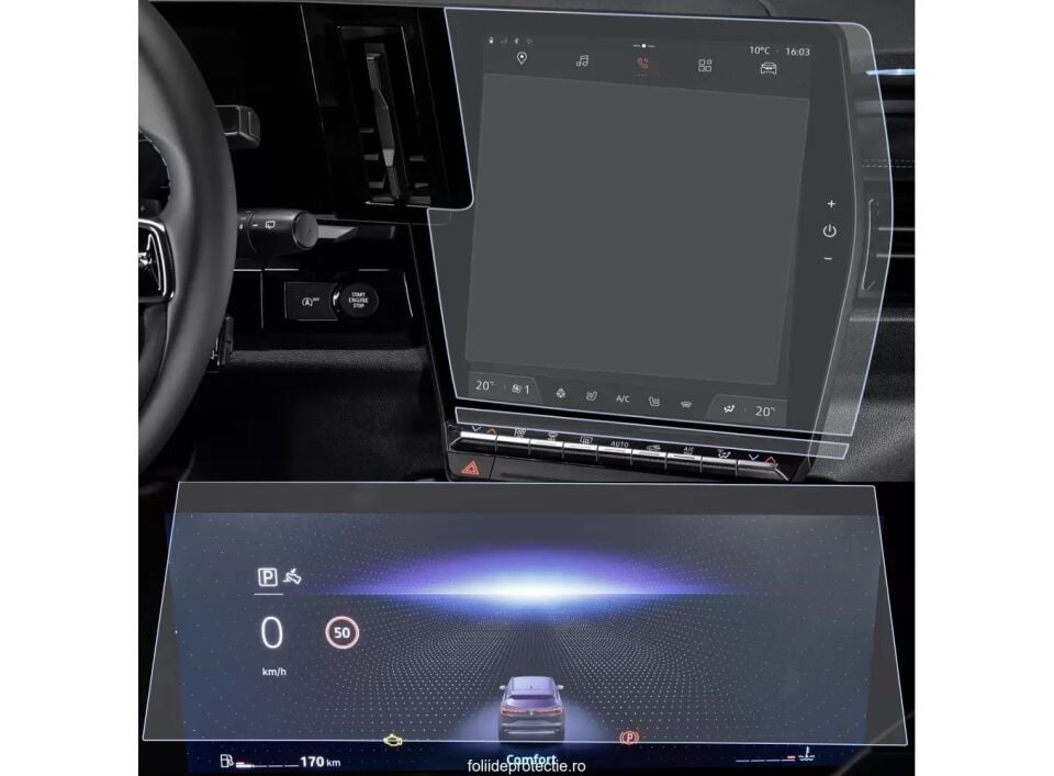 Renault Austral Dijital Gösterge ve 12 İnç Multimedya Ekran Koruyucu 9H Nano İkili Set