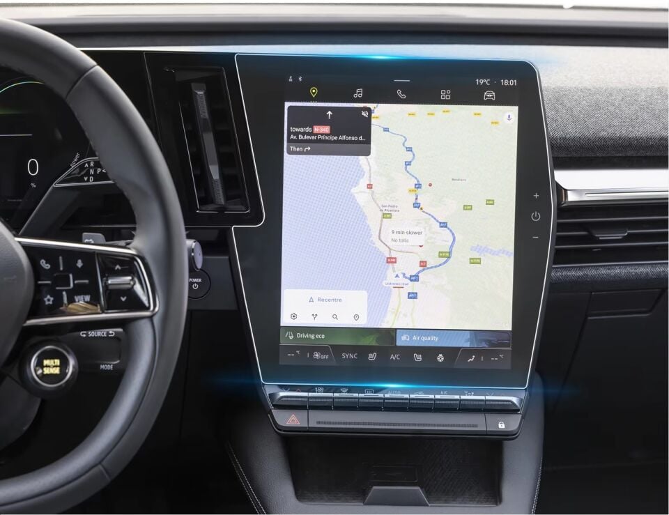Renault Austral Dijital Gösterge ve 12 İnç Multimedya Ekran Koruyucu 9H Nano İkili Set