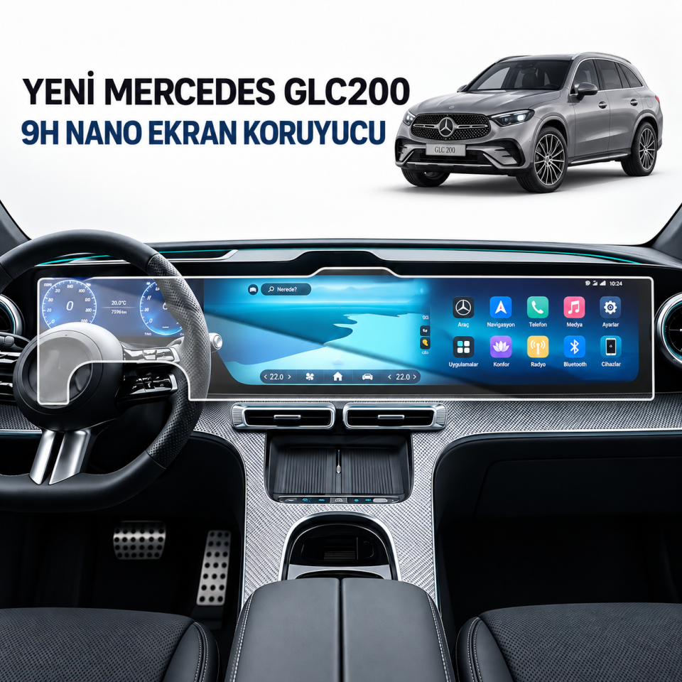 Mercedes GLC 200 Ekran Koruyucu 9H Nano 2026-2027