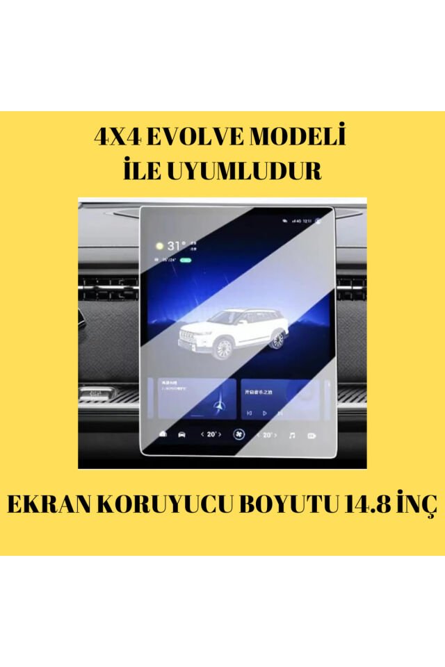 Jaecoo7 Evolve 14.8 inç Navigasyon ve Dijital Gösterge Uyumlu Nano Ekran Koruyucu 2 in 1 (4x4)