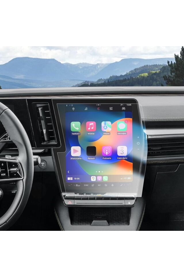 Renault Rafale Ekran Koruyucu Nano Film 12 inç Multimedya İle Uyumlu