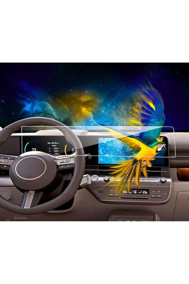 Hyundai Kona 12.3 İnç Dijital Panel Ve Navigasyon Ekran Koruyucu 2023