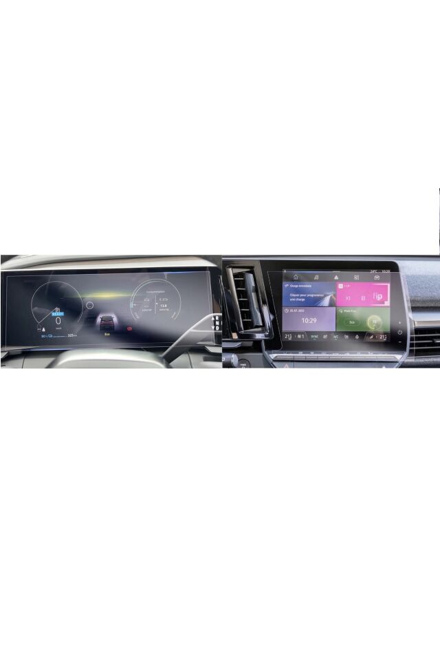 Renault Megane E-Tech 2in1 Set 12.3 inç Dijital Gösterge 9 inç Navigasyon Ekran Koruyucu 9H Nano